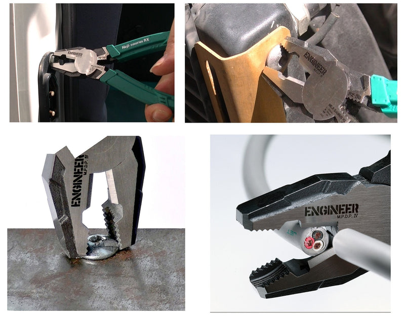 Heavy Duty Multi-function combi Gripping Pliers/Screw Extractors (non-slip jaws for quick removal of damaged screws). Made In Japan. Engineer pz-59 neji-saurus RX Single - BeesActive Australia