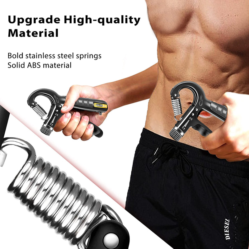 FLYFE Grip Strength Trainer 2 Pack 11-132 lbs, Adjustable Resistance Hand Grip Strengthener for Muscle Building and Injury Recovery - BeesActive Australia