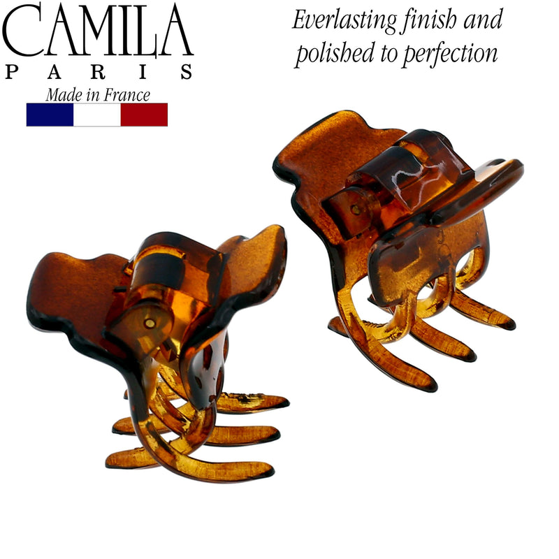 Camila Paris CP69/2 French Hair Clip for Women, Small, Girls Hair Claw Clips Jaw Fashion Durable and Styling Hair Accessories for Women, Strong Hold No Slip Grip, Made in France 1" Tortoise Shell - BeesActive Australia
