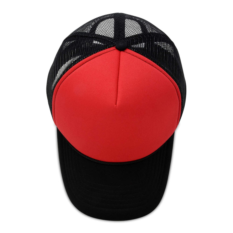 DALIX Two Tone Trucker Hat Summer Mesh Cap with Adjustable Snapback Strap Black-red - BeesActive Australia