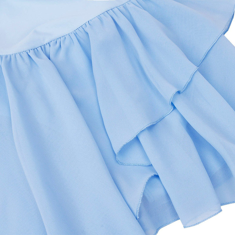 [AUSTRALIA] - FEESHOW Kids Girls' Gymnastic Camisole Leotard Top Ballet Dance Dress Ruffle Tutu Skirt Blue 10-12 