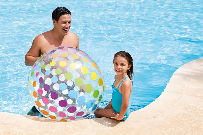 [AUSTRALIA] - Intex Jumbo Inflatable 42" Giant Beach Ball - Crystal Clear with Translucent Dots, 1 Pack 