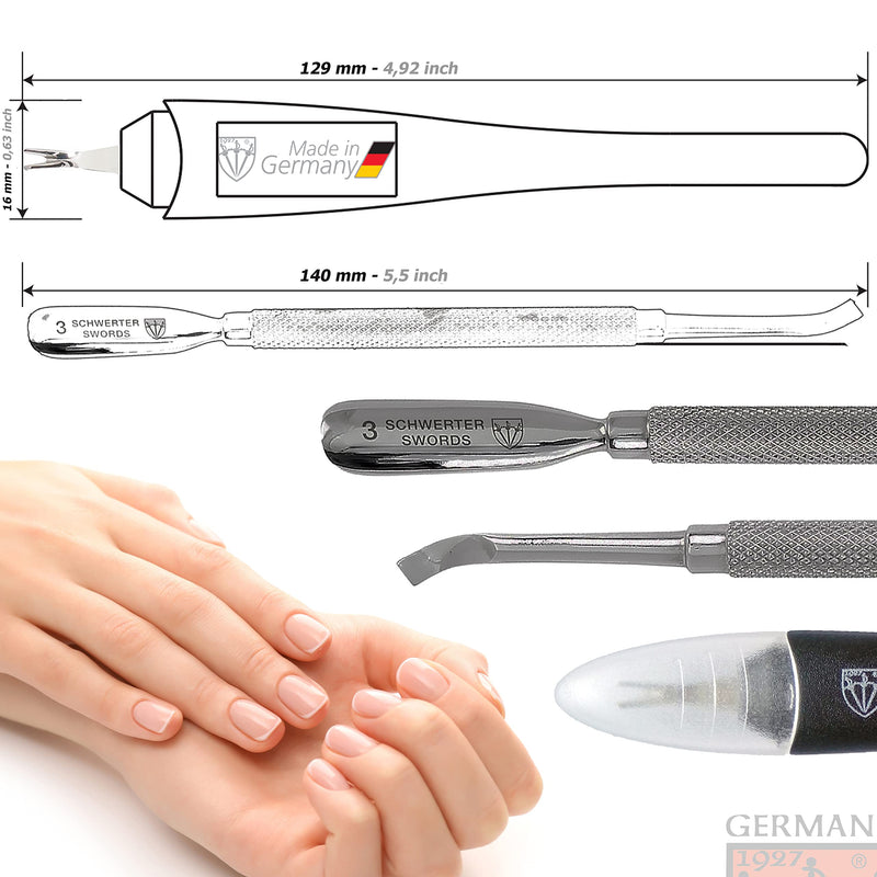 3 Swords Germany - Brand Quality Cuticle Knife Trimmer Remover Cutter (1pc.) and Cuticle Pusher Scratcher (1 pc.) Made in Germany Cuticle Remover and Cuticle Pusher - BeesActive Australia