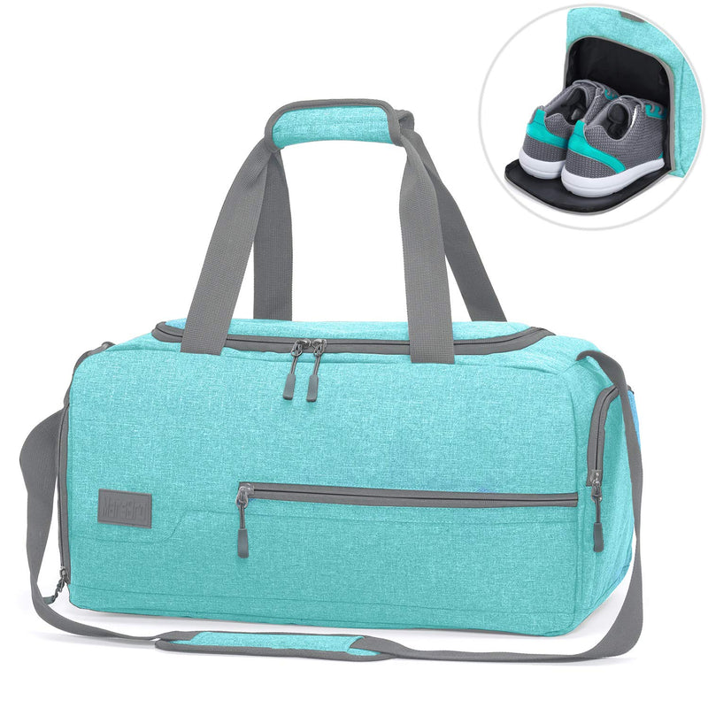 MarsBro Water Resistant Sports Gym Travel Weekender Duffel Bag with Shoe Compartment Tiffany Blue - BeesActive Australia