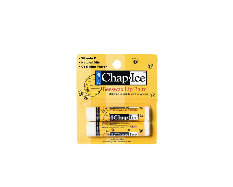 CHAP-ICE Lip Balm, with Peppermint, Beeswax, 12 Sticks - BeesActive Australia