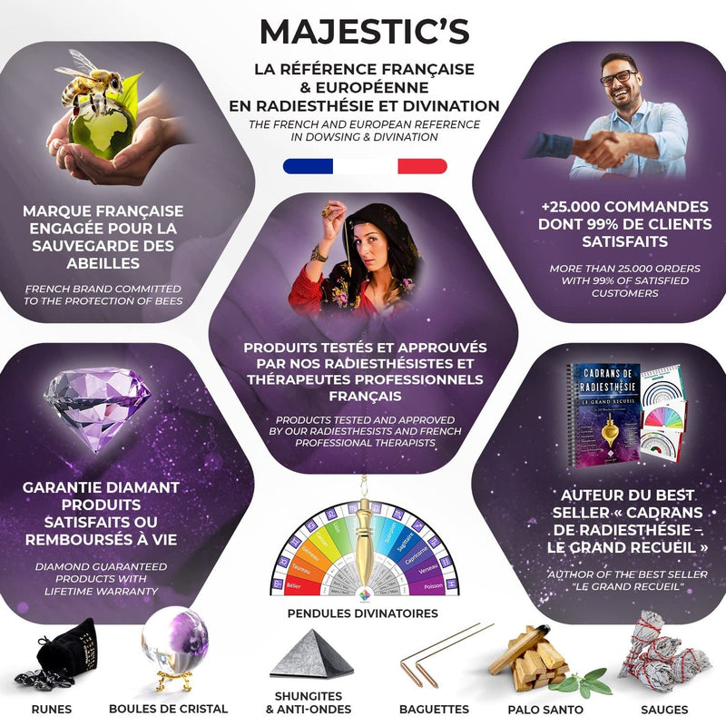 Egyptian Thot Dowsing Pendulum & Abbe Mermet drop Pendant in Gold Brass - Pack of 2 Divinatory Pendulums - BeesActive Australia