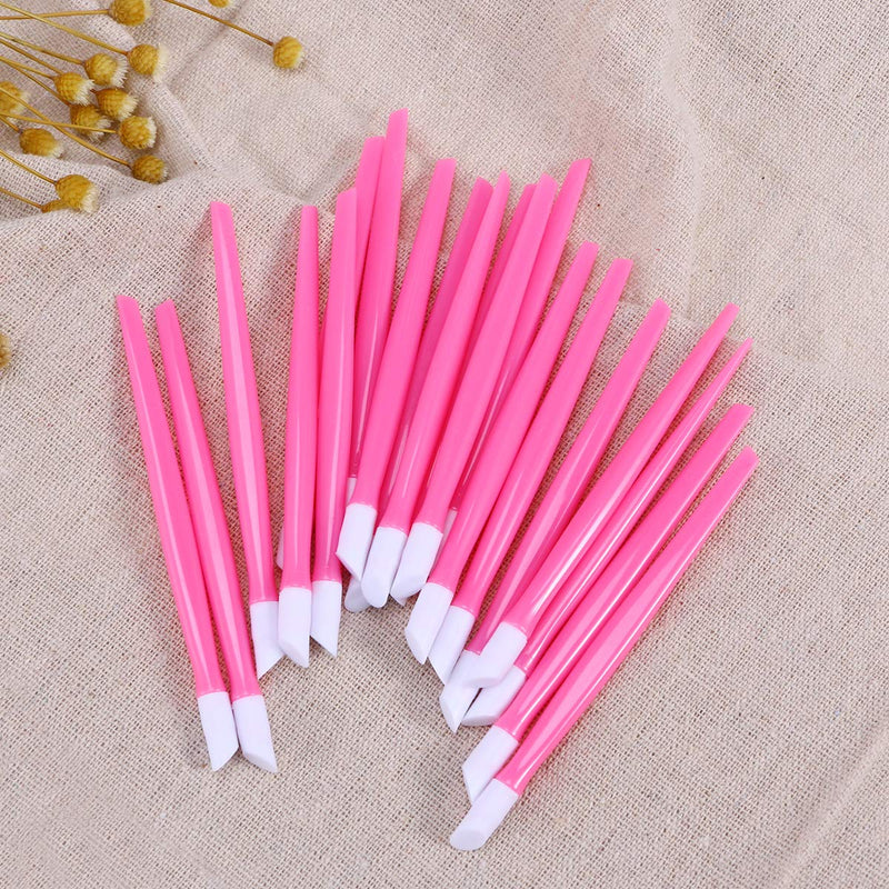 Lurrose 20Pcs Nail Cuticle Pusher Rubber Cleaning Stick Dead Skin Cleaner Exfoliating Scrub Nail Art Manicure Tool(Pink) - BeesActive Australia