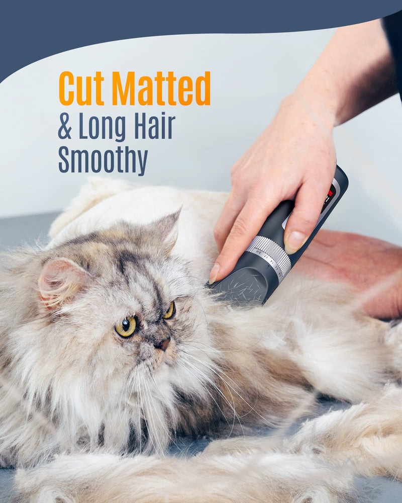 Cat Grooming Clippers for Matted Long Hair,Low Noise Cat Clippers Shaver,4 Speed Cordless Pet Clippers Kit for Cats Dogs and Pets Blue - BeesActive Australia