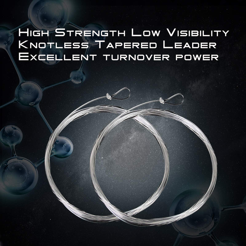 Maxcatch Fly Fishing Tapered Leader Line 6 Pack -Pre-Tied Loop- Tensile Strength- Abrasion Resistance- Low Memory 7.5ft/9ft/12ft/15ft, 0X-6X Pre-Tied Loop-Clear-Nylon-6 pc 9ft 5X(6pcs) - BeesActive Australia