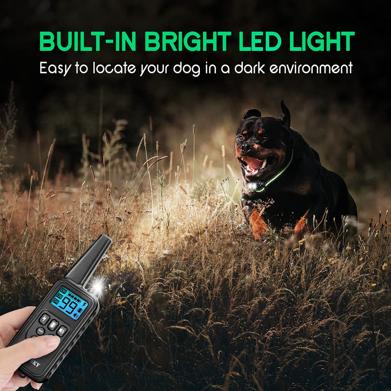 Dog Training Collar with 2600 Ft Remote, Electronic Dog Collar Shock Collar with Beep, Vibration, Shock, Light and Keypad Lock Mode, Waterproof Electric Dog Collar Set for Small Medium Large Dogs Emerald Green - BeesActive Australia