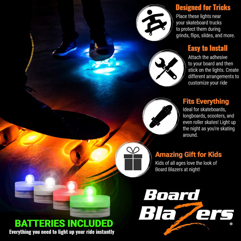 Board Blazers LED Skateboard Lights Underglow - Ideal Skateboard Gift & Skateboard Accessory. Perfect LED Longboard Light or Scooter Light Blazing Blue - BeesActive Australia