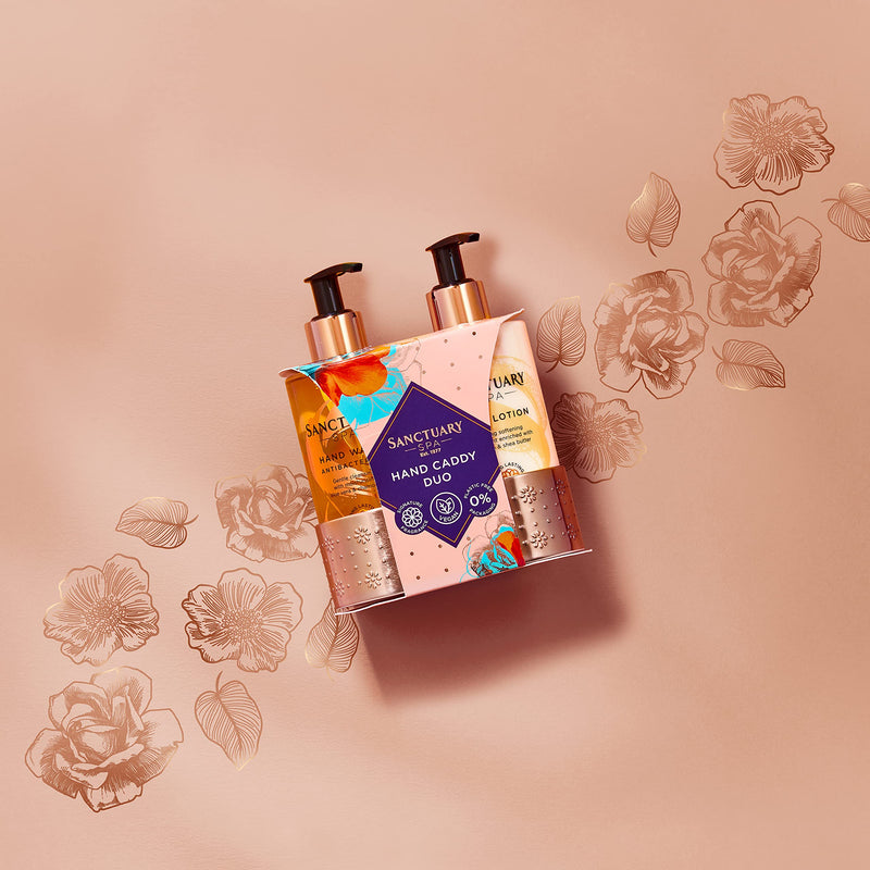Sanctuary Spa Hand Wash and Lotion Gift Set for Women with Reusable Caddy, For Birthday, Christmas, Vegan and Cruelty Free - BeesActive Australia