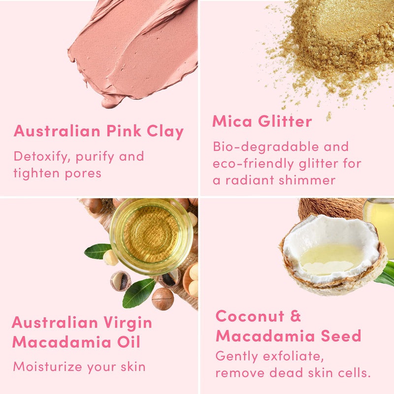 Sand & Sky Australian Pink Clay Smoothing Body Sand. Organic Exfoliating Body Scrub - BeesActive Australia