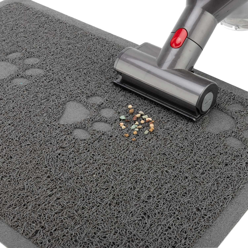 URDOGSL Cat Litter Mat, Premium Durable Cat Litter Trapping Mat for Litter Boxes, Water Resistant and Scatter Control Cat Feeding Mat, Non-Slip Backing, Easy to Clean 15.75"x11.75" Gray - BeesActive Australia