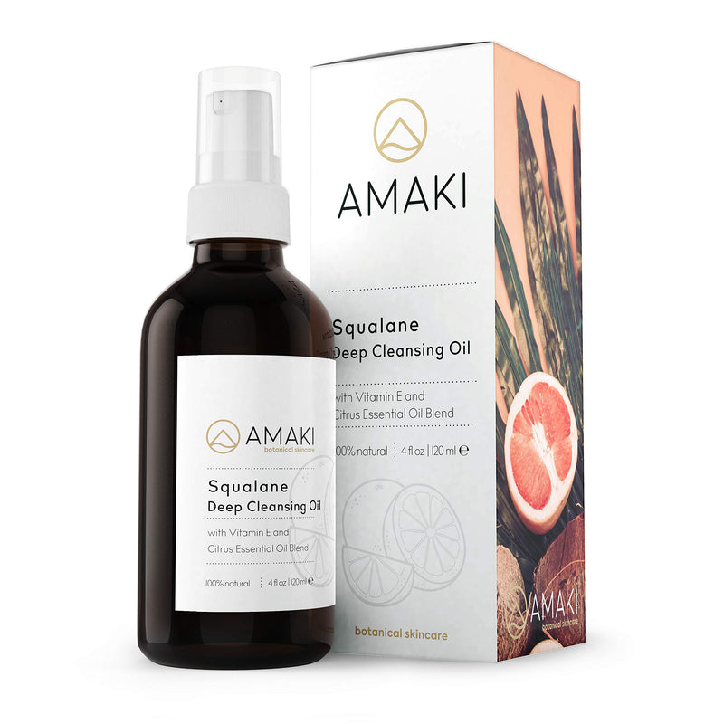 Amaki Deep Cleansing Oil & Makeup Remover with Squalane (Citrus Blend) - Organic Gifts for Women Citrus Blend - BeesActive Australia