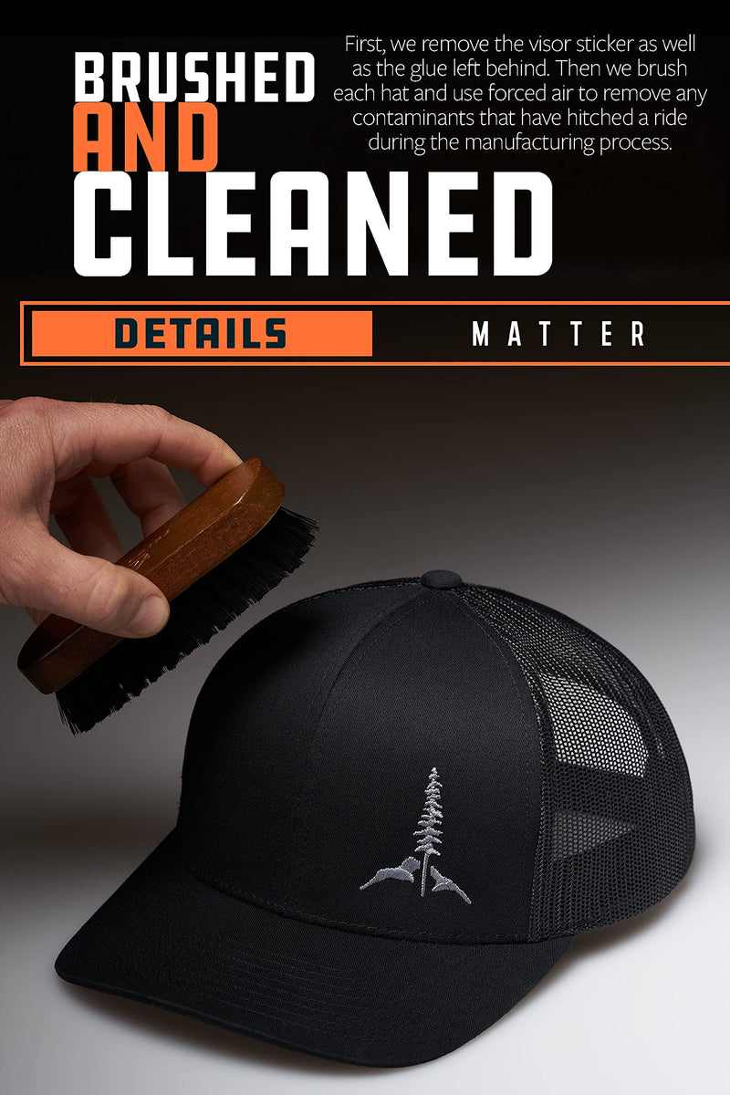 LARIX Trucker Hat, Wild Moon, Hat Liner Included (Heather Gray Black Hat) Black, Graphite Gray - BeesActive Australia