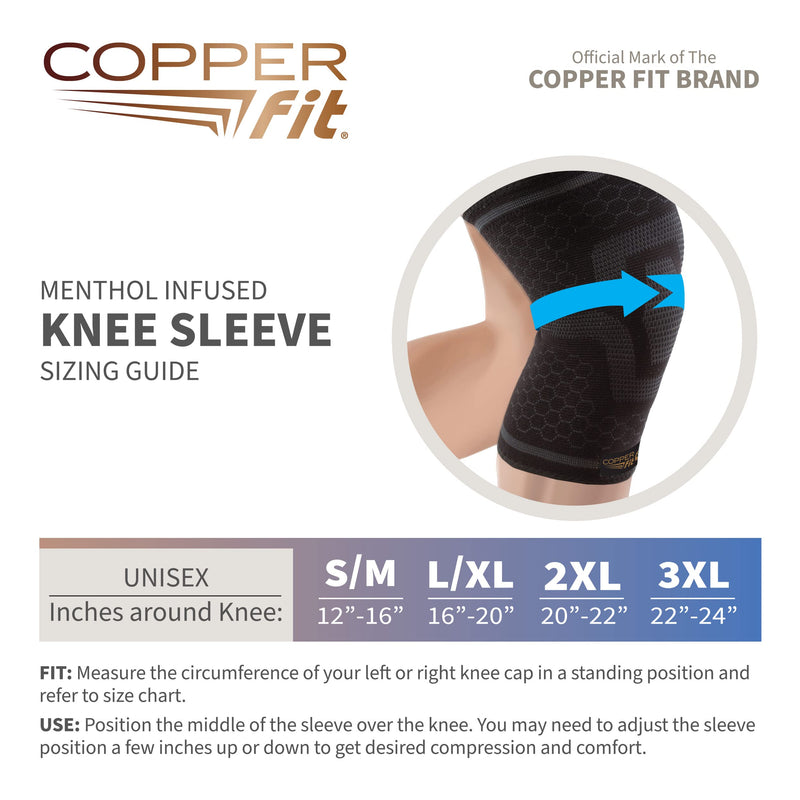 Copper Fit ICE Knee Compression Sleeve Infused with Menthol Large/X-Large - BeesActive Australia