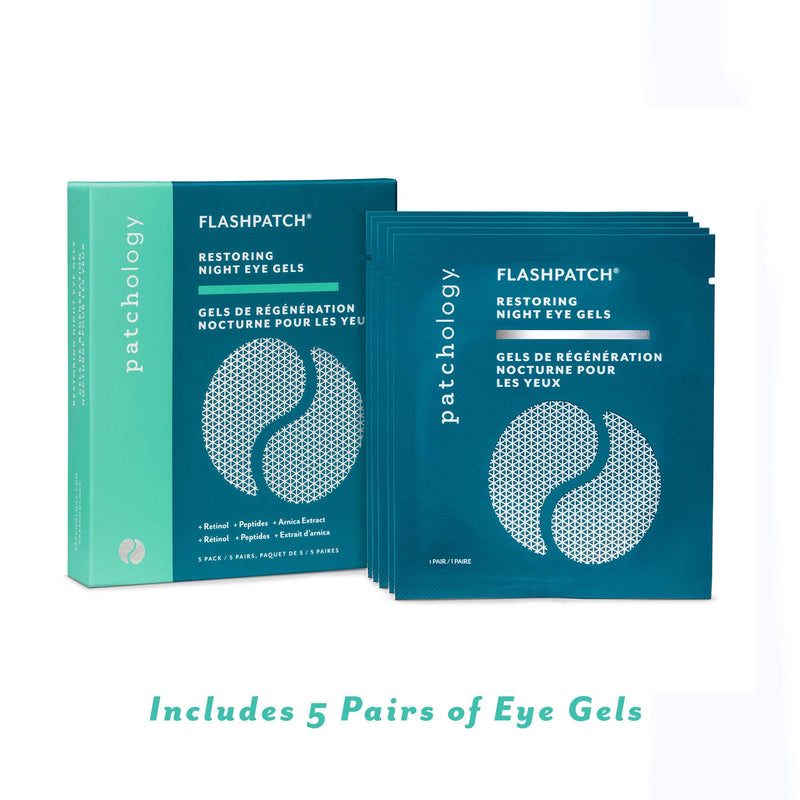 Patchology Restoring Night Eye Gels - Under Eye Patches For Dark Circles and Puffy Eyes Care - Hydrating Eye Mask Patch with Retinol - Eye Bags, Puffiness & Wrinkles Reducer (5 Pairs) - BeesActive Australia