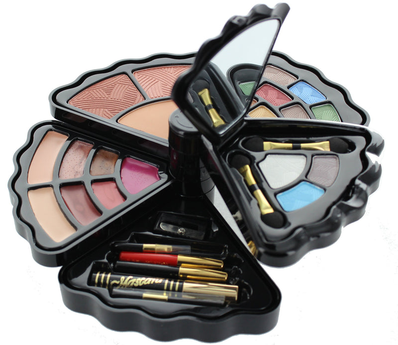 BR Makeup set - Eyeshadows, blush, lip gloss, mascara and more Black - BeesActive Australia