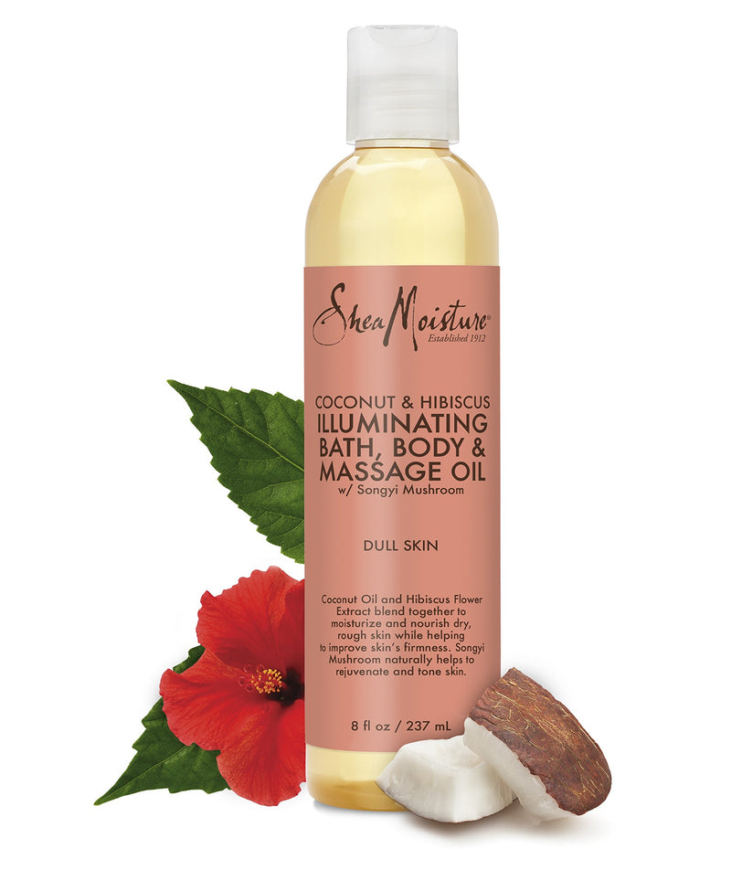 SheaMoisture Coconut & Hibiscus Bath, Body & Massage Oil, 8 Ounces - 2pc 8 Fl Oz (Pack of 2) - BeesActive Australia