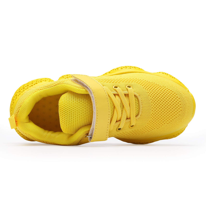 Hetios Kids Shoes Girls Lightweight Athletic Running Shoes Breathable Knit School Sports Shoes (Toddler/Little Kid/Big Kid) 13 Little Kid 050-yellow - BeesActive Australia