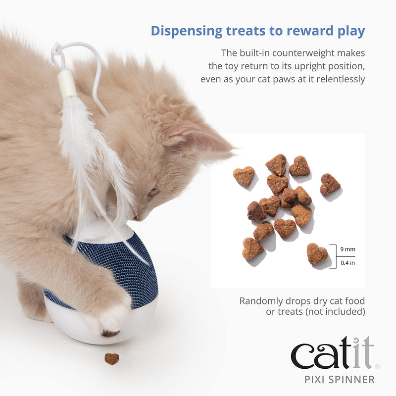 Catit PIXI Spinner, Treat Dispensing Cat Toy, Blue - BeesActive Australia