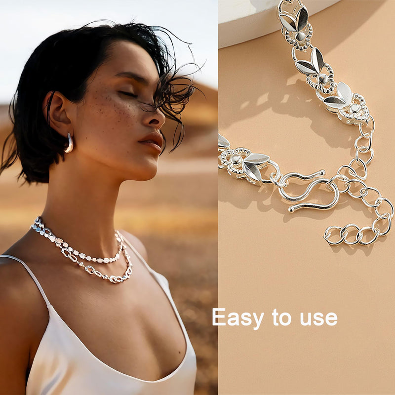 Double Opening 925 Sterling Silver S Hook Necklace Clasps Open Jump Rings for Necklaces Bracelet Or Jewelry Making, Made in Italy.2Silver,0.39 * 0.2IN 2Pcs Silver 0.39in/10MM - BeesActive Australia