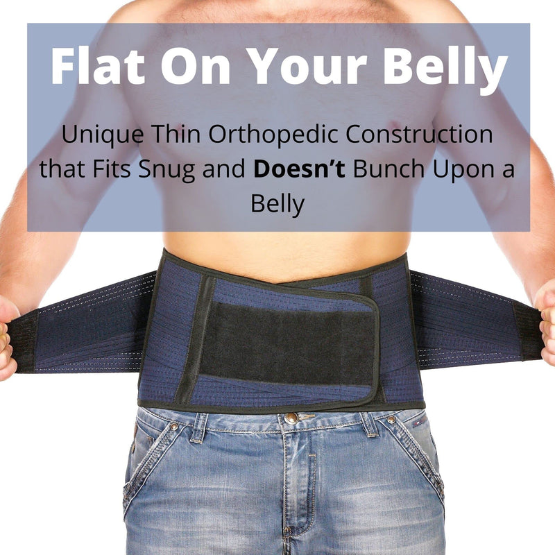 AVESTON Back Support Lower Back Brace for Back Pain Relief - Thin Breathable Rigid 6 ribs Adjustable Lumbar Support Belt Men/Women Keeps Your Spine Straight, Surgery, Fracture - Large 38-45" Belly Large (38-45 Inch) - BeesActive Australia