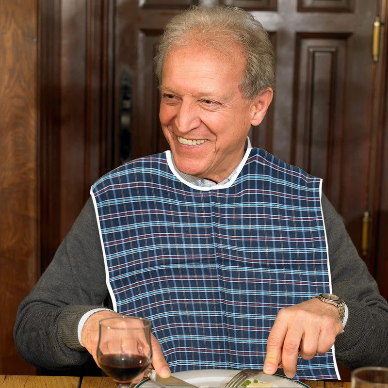 Adult Bibs, Adult The Eldly Bib Adult Washable Dining Bibs for Elderly, 3 Pack,Red,Green,Blue - BeesActive Australia