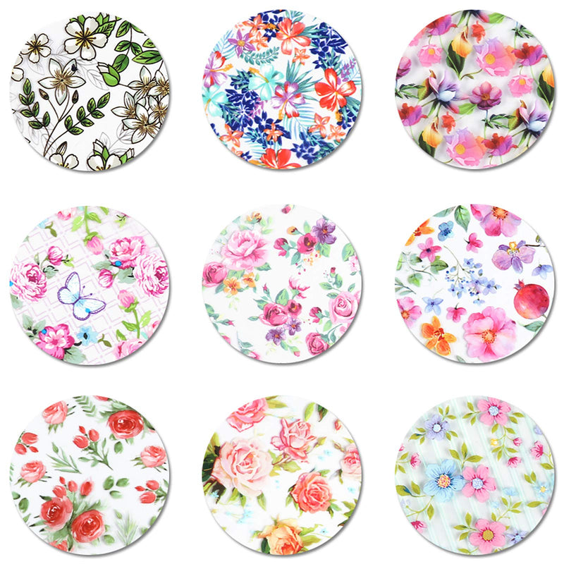 Flowers Nail Foils Transfer Nail Stickers 10 Sheets Retro Small Beauty Floral Flower Rose Design For Acrylic Nail Supplies DIY Wraps Manicure Tips Charms Nail Decorations - BeesActive Australia