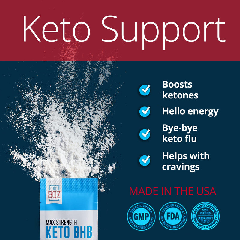 Dr. Boz Max Strength Keto BHB Powder [20 Sachets,16.6g] -Best Keto Supplement for Weight Loss - Keto Supplement | Keto Shake – Keto Diet BHB Powder - [Cucumber Lemon] - BeesActive Australia