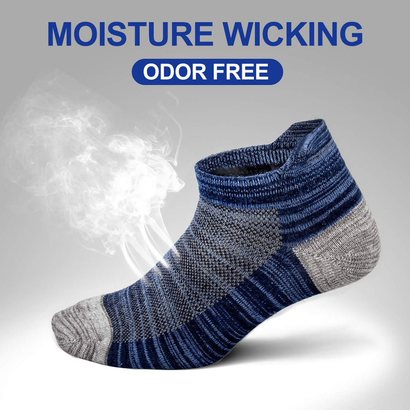 Mens Ankle Socks Cotton Athletic Sock Moisture Wicking Sports Socks Non-Slip Breathable Running Socks for Men (5 Pairs) Multicoloured Socks Large - BeesActive Australia
