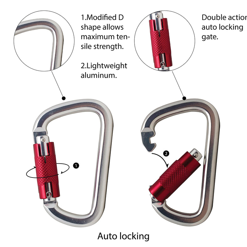 Fusion Climb Swift Auto Lock Modified D Shape Carabiner Second Generation 5-Pack - BeesActive Australia