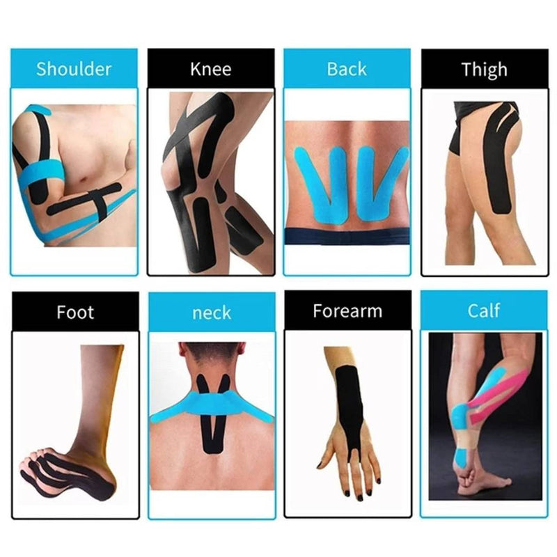 Lenacou Kinesiology Tape (4"x16.4 ft) Extra Roll Wide, Reduces Pain, Made of A High-Grade Water-Resistant Material Preferred by Athletes, Helps Prepare Muscles for Retraining (Black) Black - BeesActive Australia