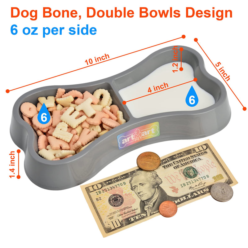 Set of 2 Lightweight Small Dog Puppy Cat Food and Water Bowls 6 oz Double Pink Plastic Portable Outdoor Travel Dish Indie Pink - BeesActive Australia