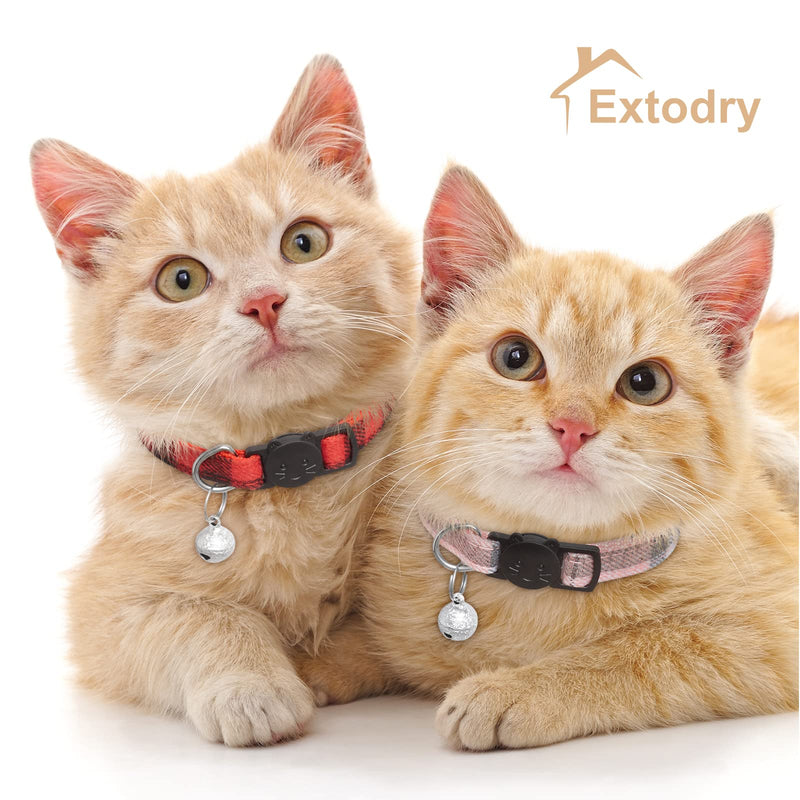 Extodry 6 Pack Classic Plaid Cat Collars with Bells - Breakaway Kitten Collar and Adjustable 7-12in,Cute Kitty Collar for Girl Boy Cats,Pet Gifts,Accessories,Supplies,Stuff 7''-12'' - BeesActive Australia