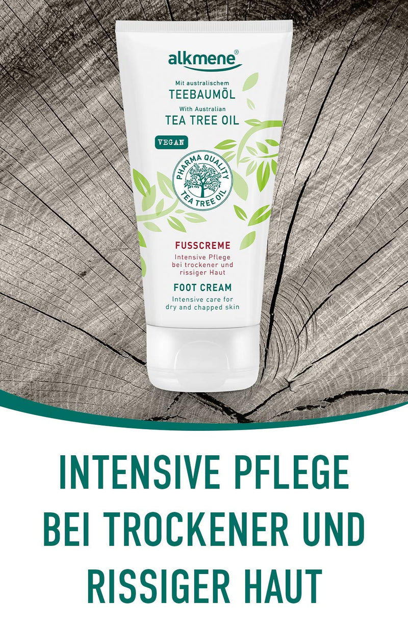 Alkmene Intensive Foot Cream Repairing Dry and Cracked Skin, Antifungal Cream Reducing Perspiration & Odors with Tea Tree Oil, Healing Rough Callused Sore Heels with Shea Butter for Soft Feel 100 ml - BeesActive Australia