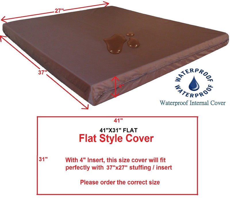 Dogbed4less Internal Duvet Case Waterproof Zipper Dog Bed Cover for Small Medium to Extra Large Pad Insert Stuffing Pet Bed - Cover Liner Only 1 Pack 37"X27"X4" - BeesActive Australia