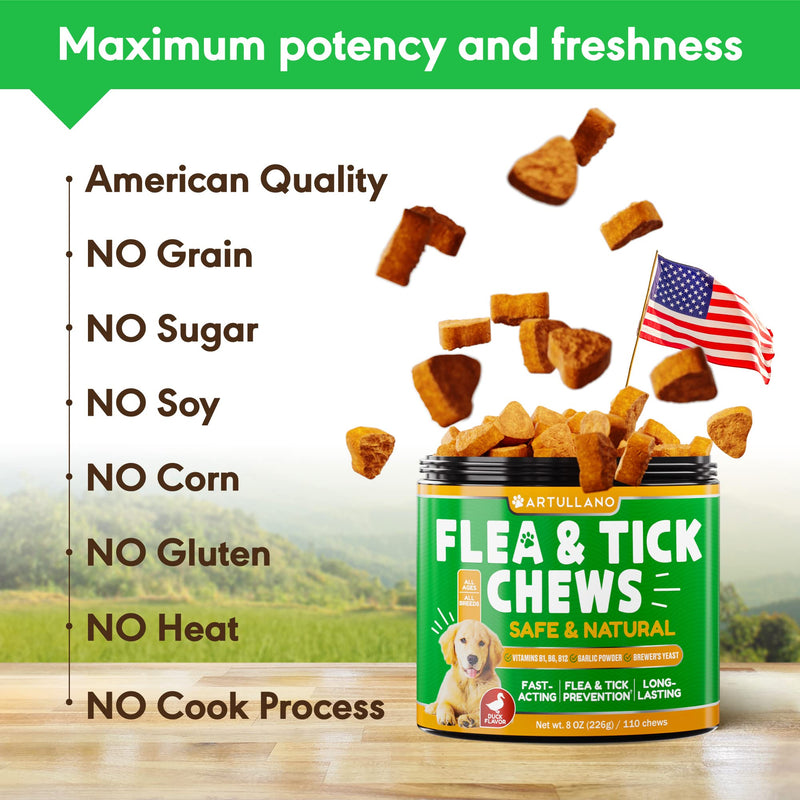 Flea and Tick Prevention for Dogs Chewables - Made in USA - Natural Flea and Tick Supplement for Dogs - Oral Flea Pills for Dogs - Pest Defense - All Breeds and Ages - Made in USA - BeesActive Australia