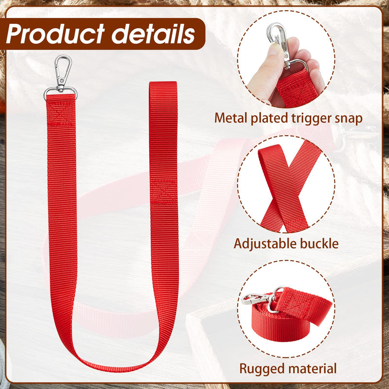 5 Pack Bucket Strap, Adjustable Water Bucket Strap Horse Supplies for Hay Nets, Bucket Hangers for Horses, Red Nylon Water Buckets Strap, Horse Stall, Outdoor Feeders, 22 Inch - BeesActive Australia