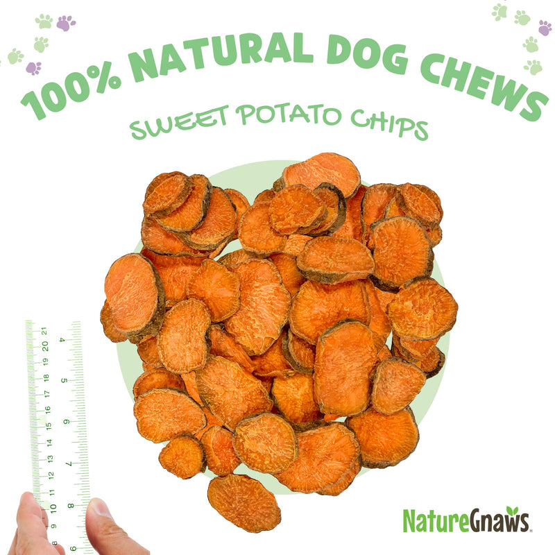 Nature Gnaws Sweet Potato Chips for Dogs - Single Ingredient Natural Dog Chew Treats - 12 oz - BeesActive Australia