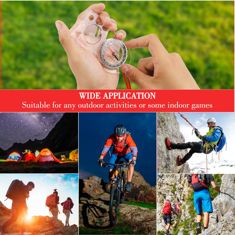 Orienteering Compass Waterproof Multifunctional Navigation Compass Hiking Backpacking Compass Map Ruler Magnifier for Explorer Hiking Map Reading and Navigation with Adjustable Lanyard - BeesActive Australia