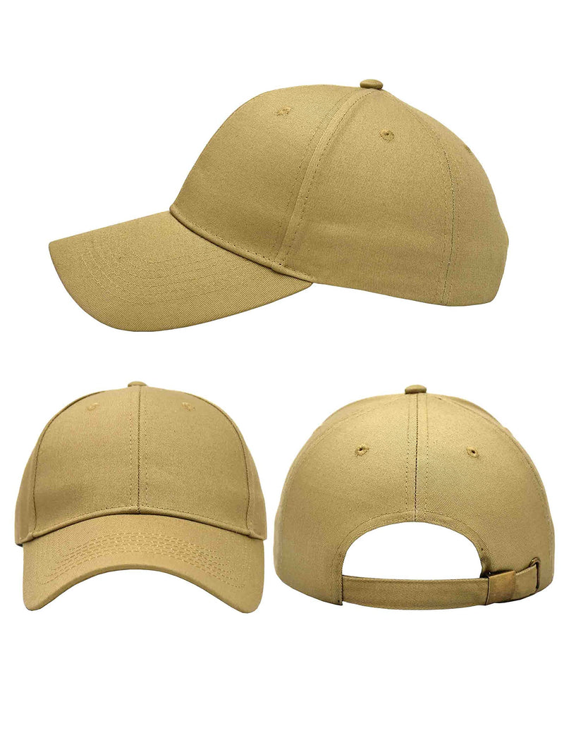 AOSMI 3 Pack Mens Plain Cotton Strapback Baseball Hat Adjustable,One Size Fits Most Low Profile Blank Team Ball Cap Black Grey Khaki - BeesActive Australia