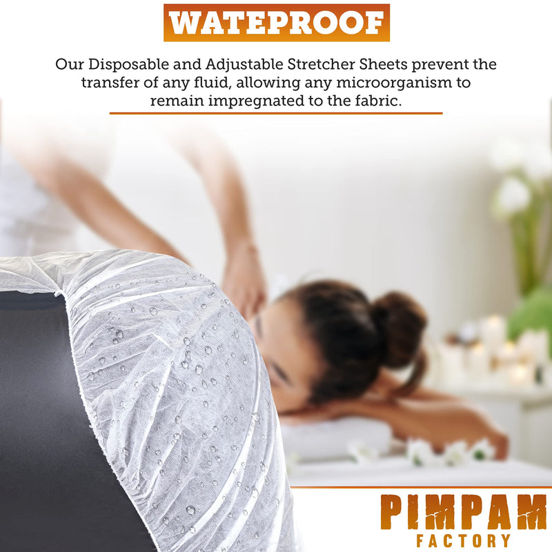 PimPam Factory - Odourless NWF Fitted Massage Couch Cover - Liquid Repellent - Disposable Massage Table Cover 31.4 x 82.7 in - Fitted Protective Sheet for Treatment Tables - Made in EU - Pack 10 80x210 - BeesActive Australia