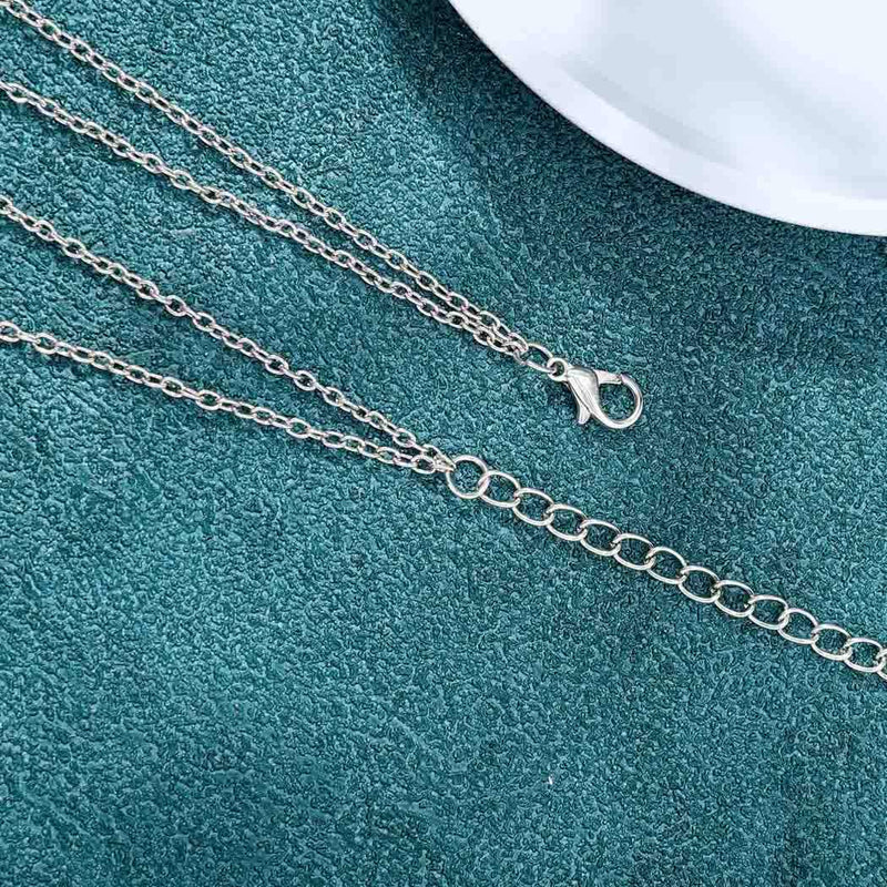 Jovono Multilayered Crescent Moon Pendant Necklaces Four-leaf Clover Necklace Chain Jewelry for Women and Girls (Silver) - BeesActive Australia