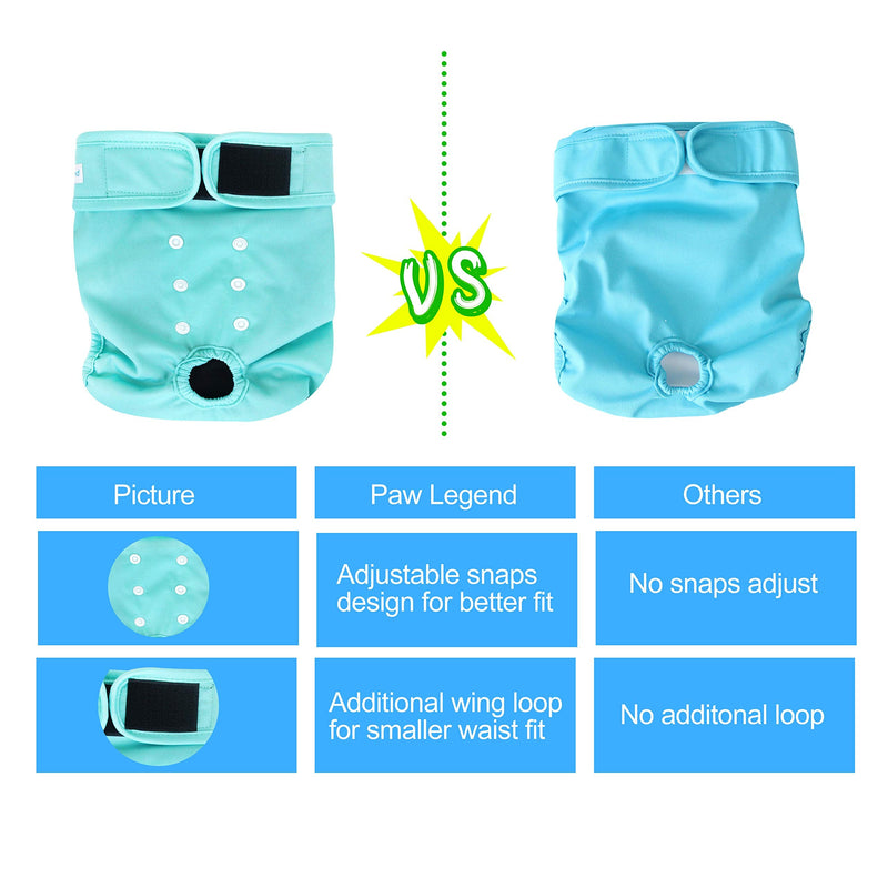 Paw Legend Reusable Female Dog Diapers, Pack of 3 Large (17.5''-27'' Waist) Cheerful (Black Lining) - BeesActive Australia