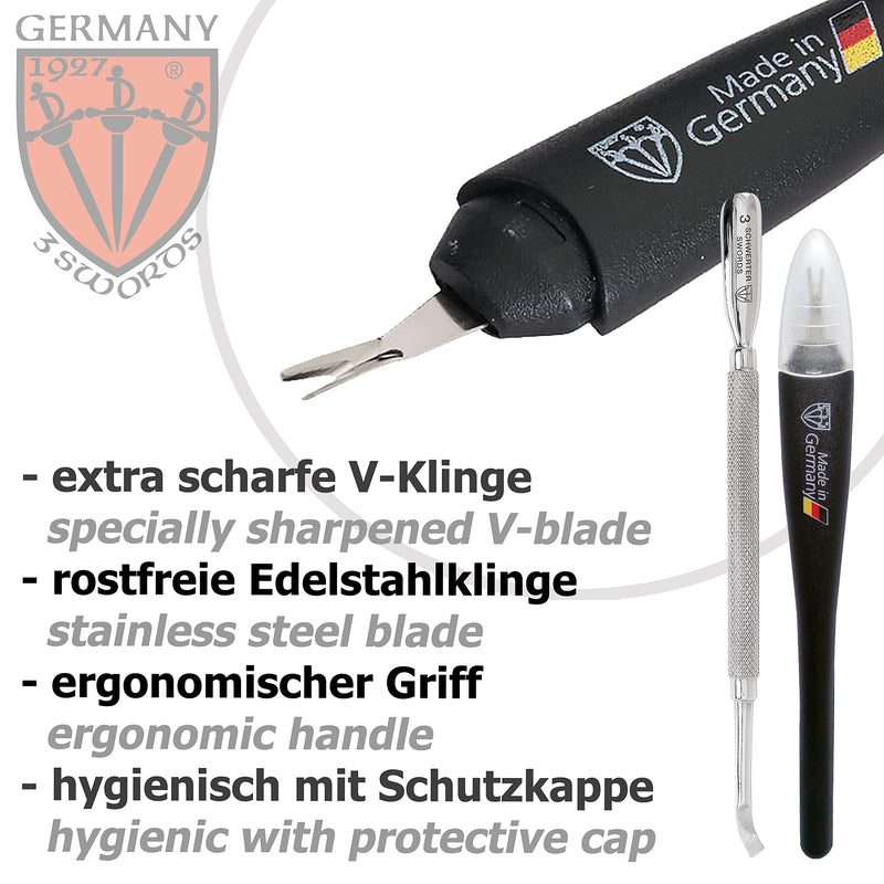 3 Swords Germany - Brand Quality Cuticle Knife Trimmer Remover Cutter (1pc.) and Cuticle Pusher Scratcher (1 pc.) Made in Germany Cuticle Remover and Cuticle Pusher - BeesActive Australia