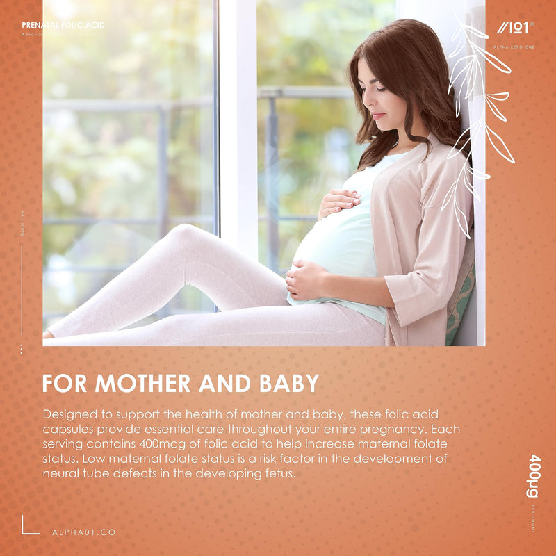 Prenatal Folic Acid Gummies 400mcg | Sugar Free Chewable | 2 Months Supply | Vegan & Gluten Free | Pregnancy Care � Prenatal Health & Maternal Tissue Growth During Pregnancy | Made by ALPHA01� - BeesActive Australia