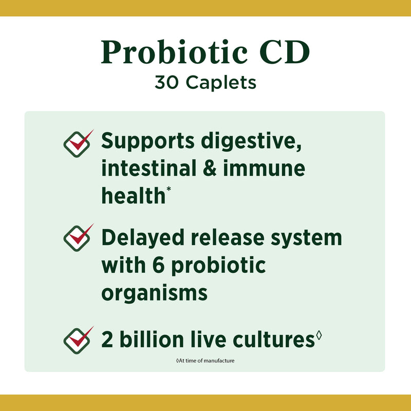 Controlled Delivery Probiotic by Nature's Bounty, Dietary Supplement, Advanced Support for Digestive, Intestinal and Immune Health, 30 Caplets - BeesActive Australia