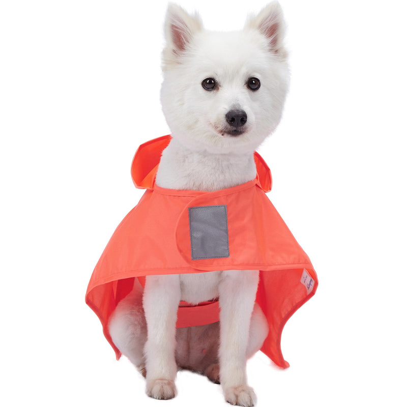 Blueberry Pet 7 Patterns Lightweight Packable Reflective Dog Raincoat or Poncho 10 inch (Pack of 1) Bright Orange - BeesActive Australia